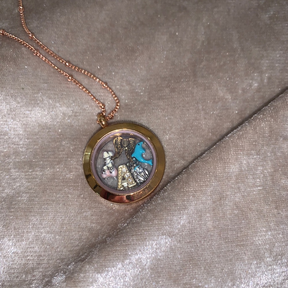 Origami Owl Necklace with Charms